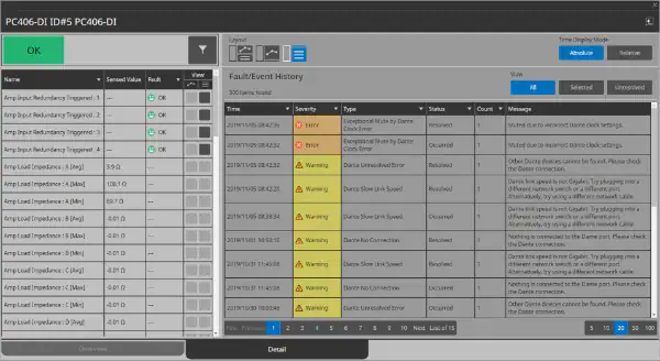 Yamaha ProVisionaire: Select the function to be monitoring for the selected device